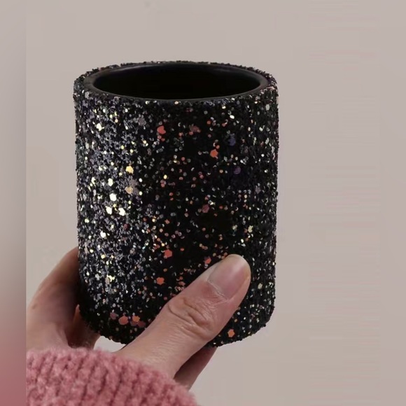 Black Glittery Makeup Brush Holder - Picture 2 of 3